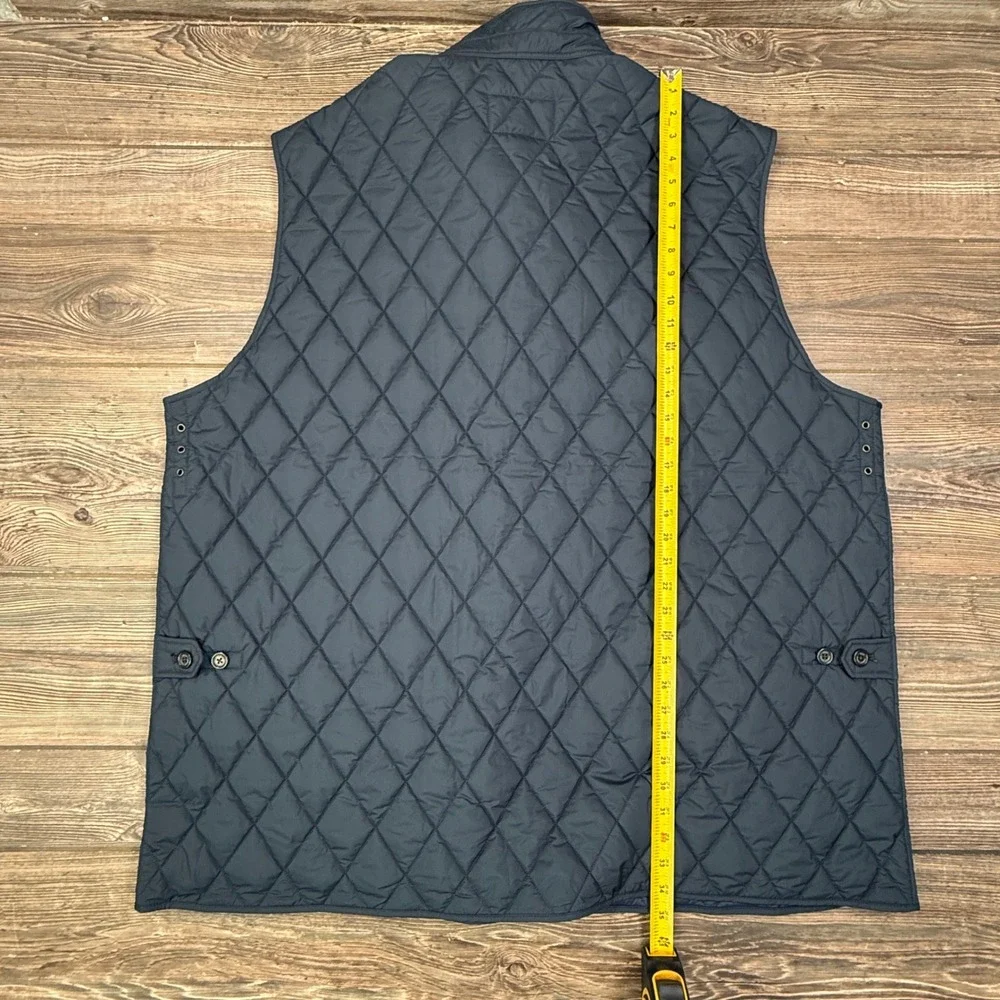 Polo Ralph Lauren Mens Size 4XLT Quilted Vest Navy Blue Corduroy Trim